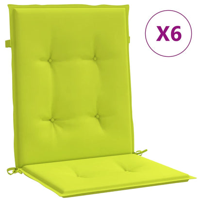 Gartenstuhlauflagen für Niedriglehner 6Stk Knallgrün 100x50x3cm