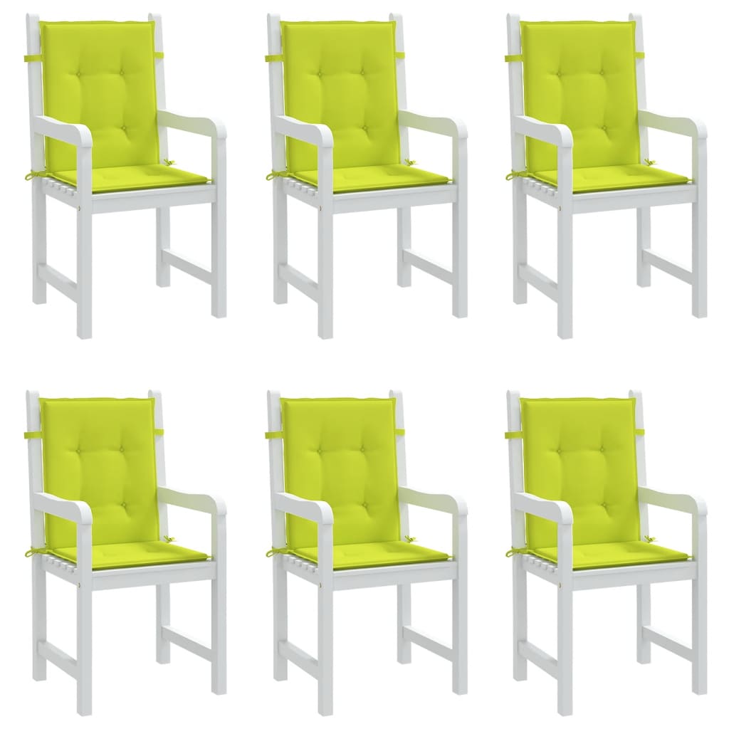 Gartenstuhlauflagen für Niedriglehner 6Stk Knallgrün 100x50x3cm