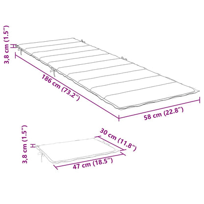 Sonnenliegen-Auflage Rot 186x58x4 cm Oxford-Gewebe