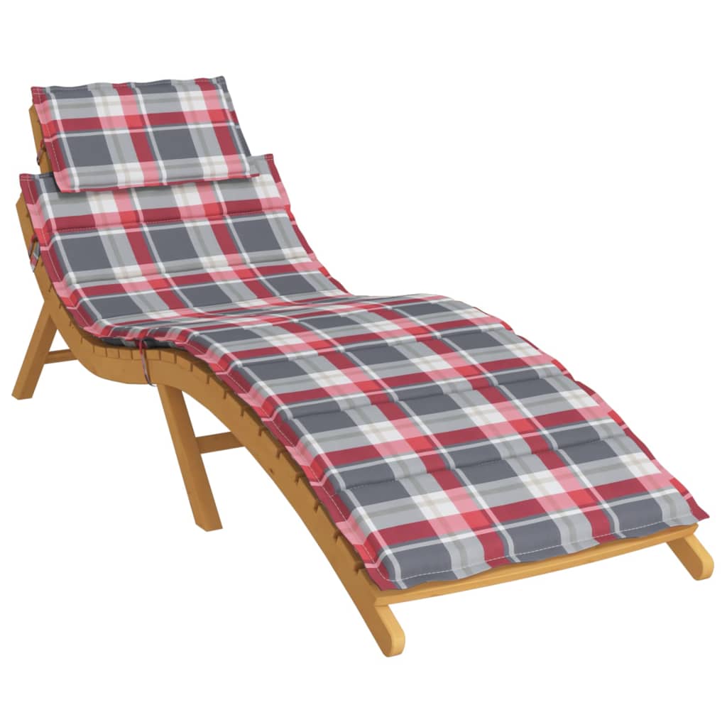 Sonnenliegen-Auflage Rot Karomuster 186x58x4 cm Oxford-Gewebe