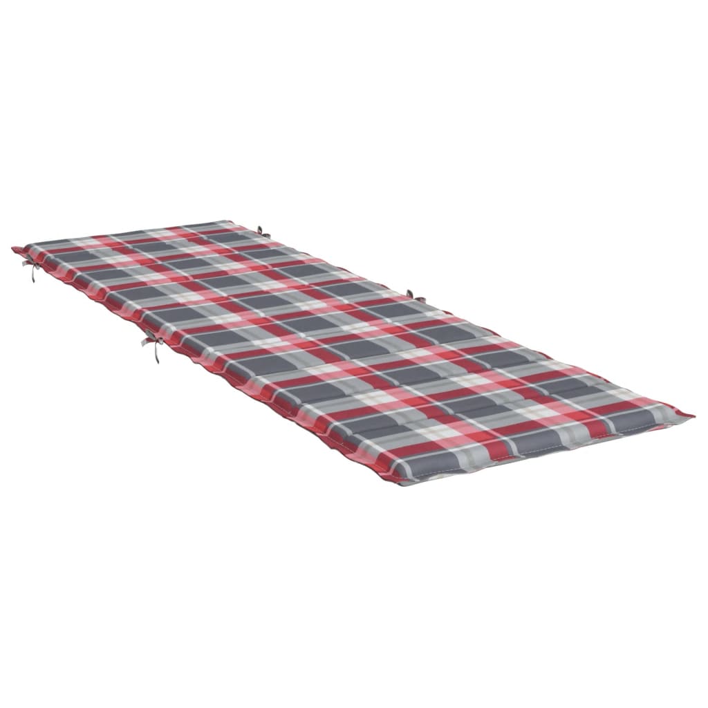 Sonnenliegen-Auflage Rot Karomuster 186x58x4 cm Oxford-Gewebe