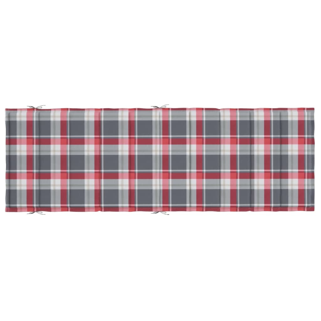 Sonnenliegen-Auflage Rot Karomuster 186x58x4 cm Oxford-Gewebe