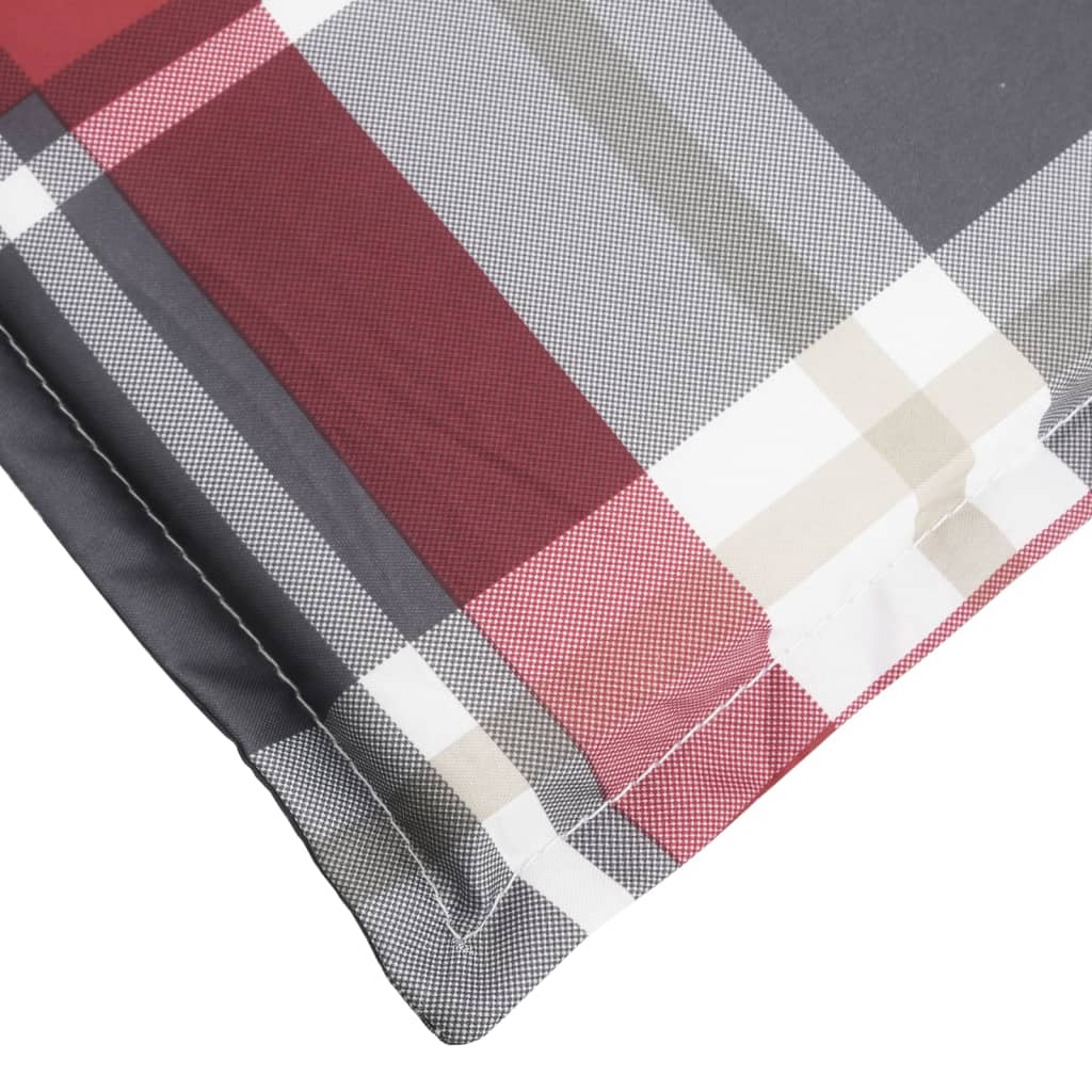 Sonnenliegen-Auflage Rot Karomuster 186x58x4 cm Oxford-Gewebe