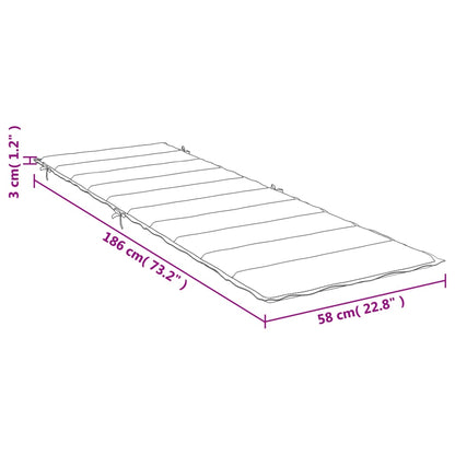 Sonnenliegen-Auflage Rot Karomuster 186x58x4 cm Oxford-Gewebe