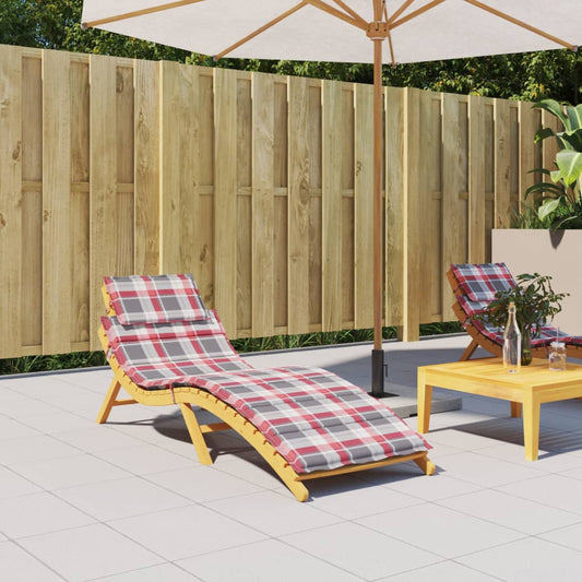 Sonnenliegen-Auflage Rot Karomuster 186x58x4 cm Oxford-Gewebe