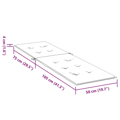 Liegestuhl-Auflage Creme (75+105)x50x4 cm