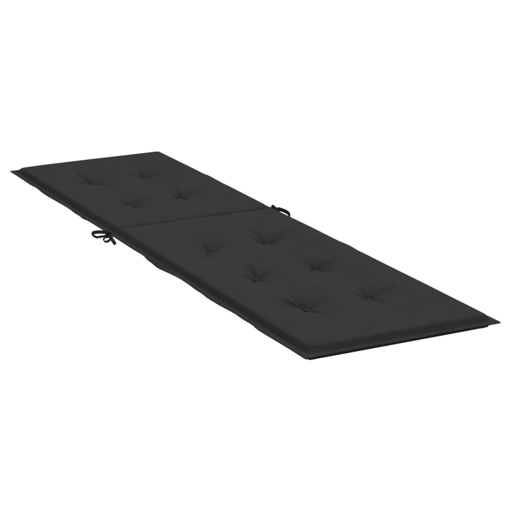 Liegestuhl-Auflage Schwarz (75+105)x50x4 cm