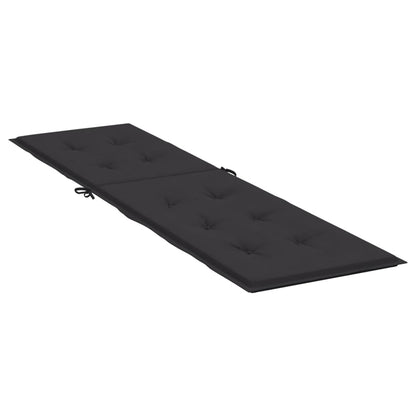 Liegestuhl-Auflage Schwarz (75+105)x50x4 cm