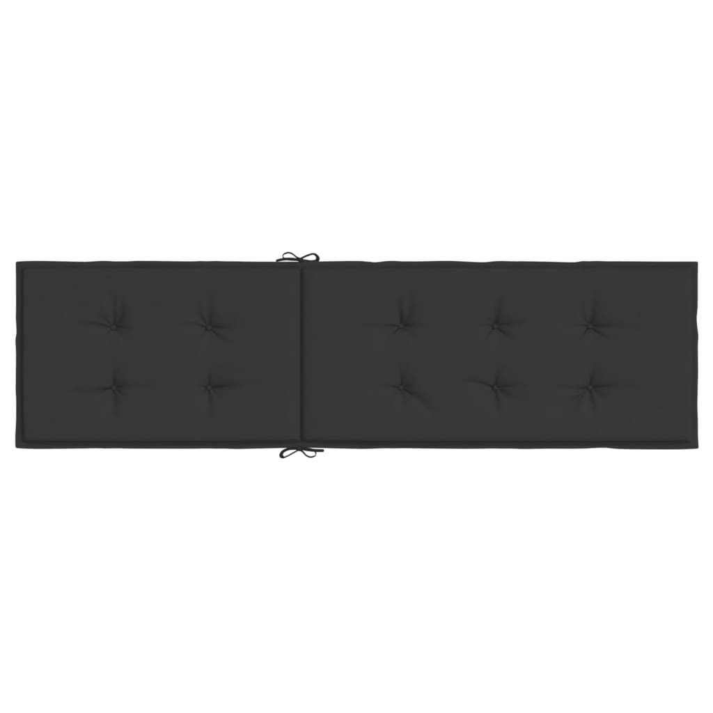 Liegestuhl-Auflage Schwarz (75+105)x50x4 cm