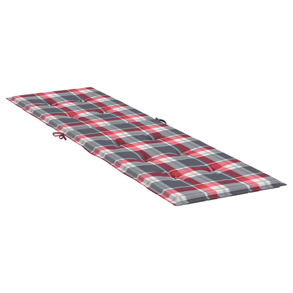 Liegestuhl-Auflage Rot Karomuster (75+105)x50x4 cm