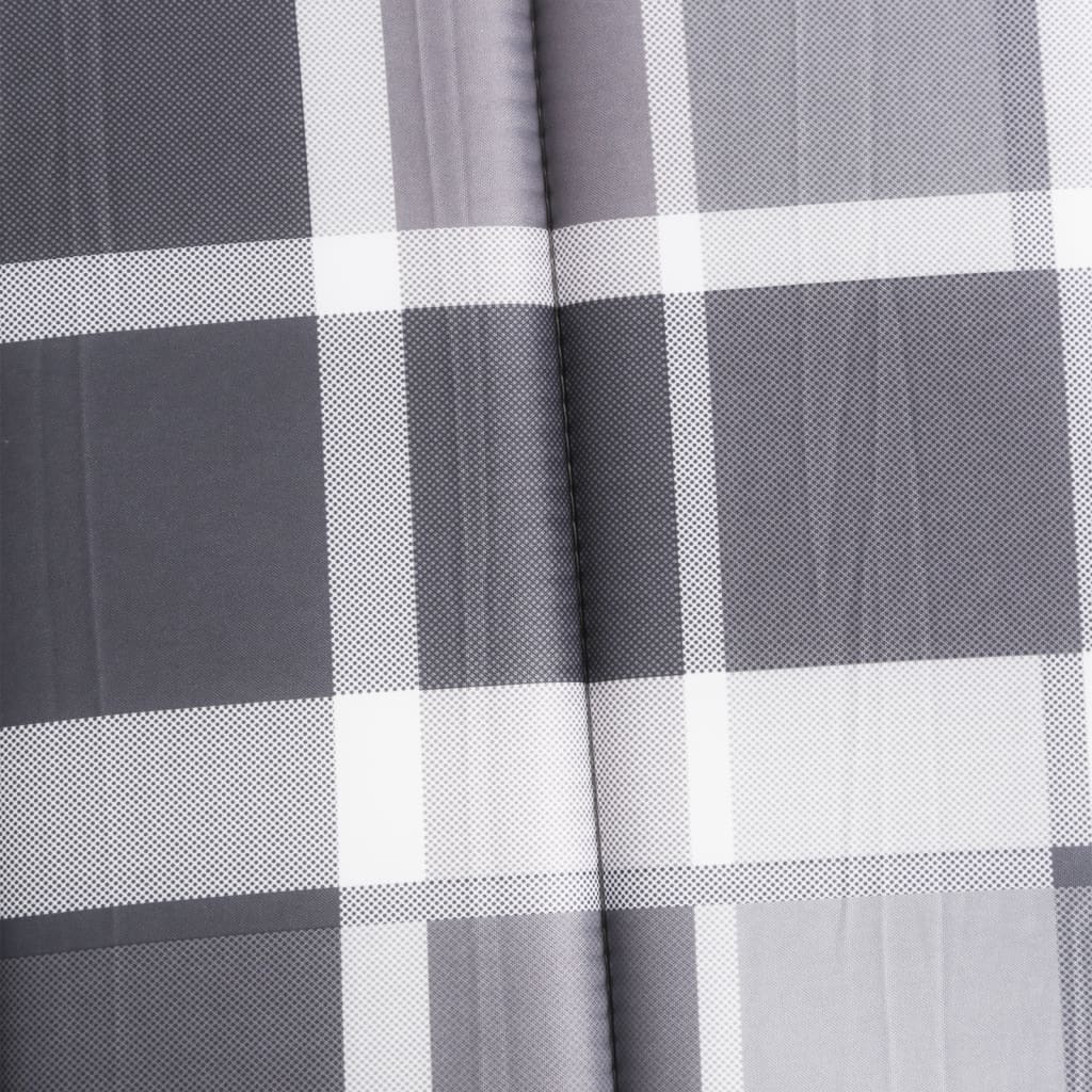 Sonnenliegen-Auflage Grau Karomuster 200x60x3 cm Oxford-Gewebe