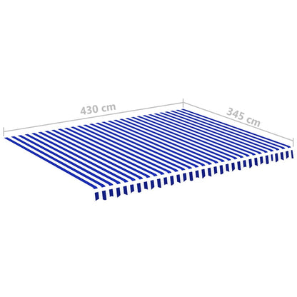 Markisenbespannung Blau und Weiß 4,5x3,5 m