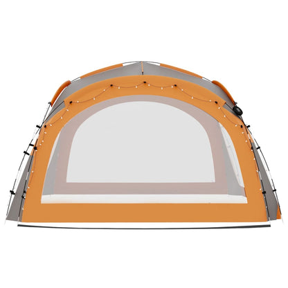 Partyzelt mit LED und 4 Seitenwänden 3,6x3,6x2,3 m Grau&Orange