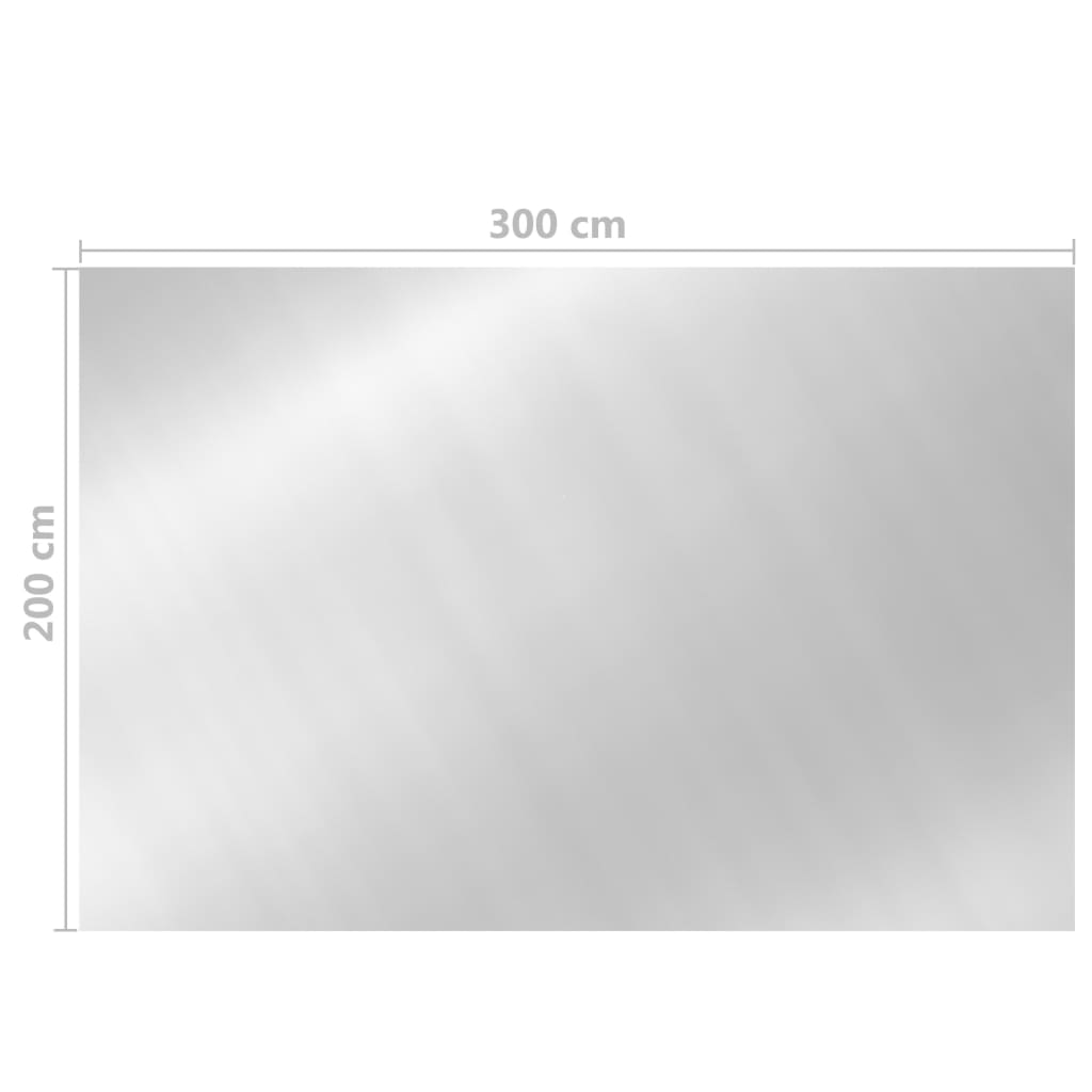 Poolovertræk Sølv 300x200 cm PE