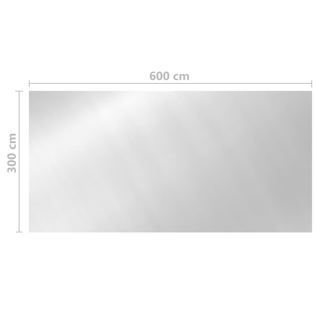 Poolovertræk sølv 600x300 cm PE