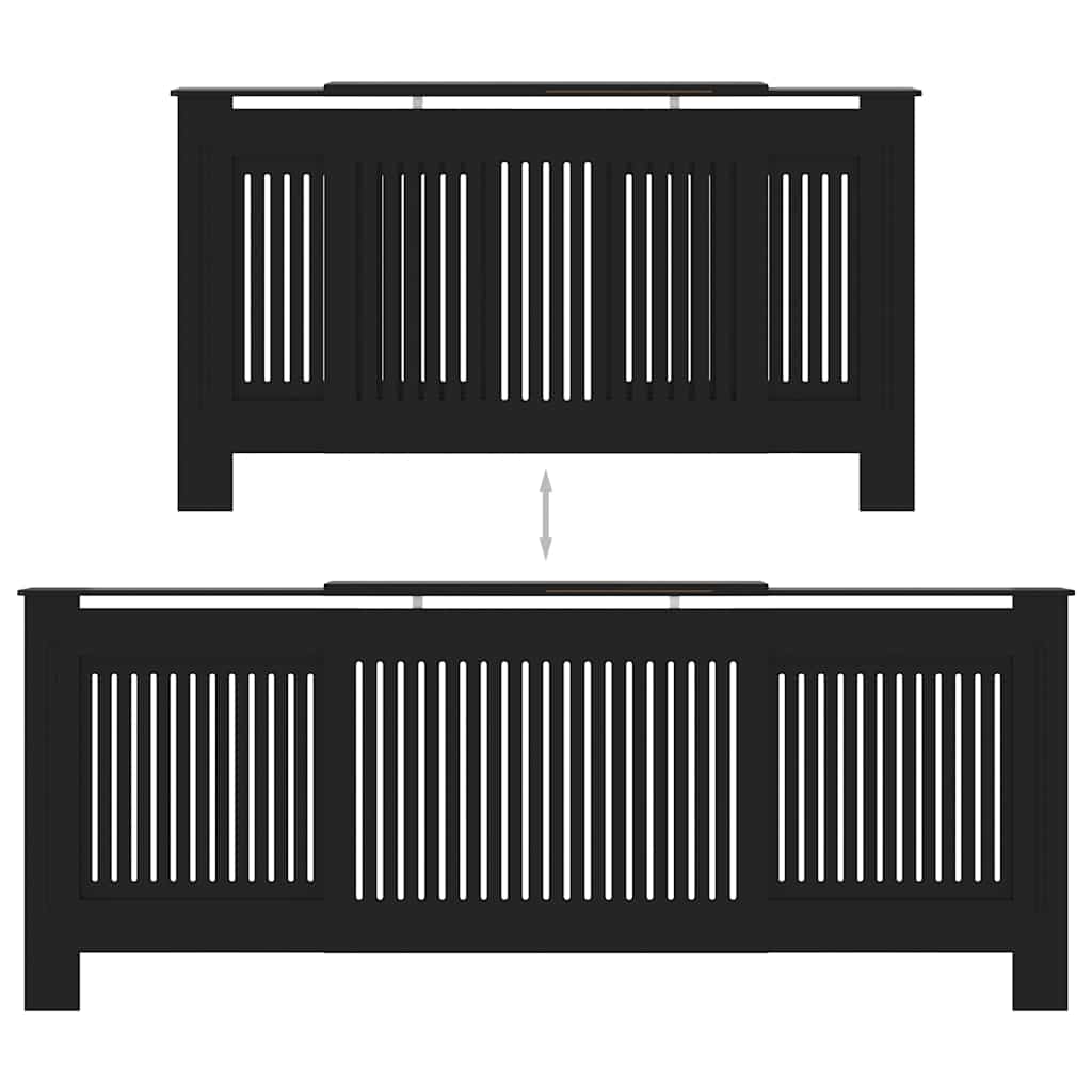 MDF Heizkörperverkleidung Schwarz 205 cm
