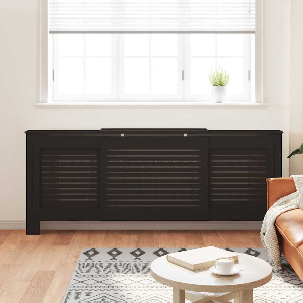 MDF Heizkörperverkleidung Schwarz 205 cm