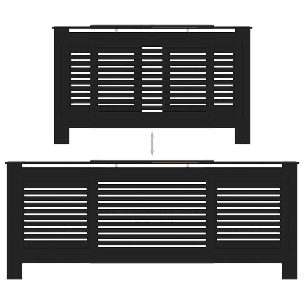 MDF Heizkörperverkleidung Schwarz 205 cm