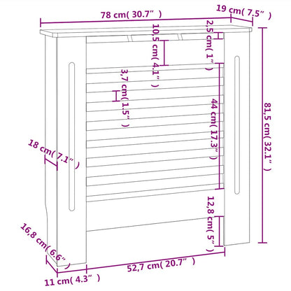 MDF Heizkörperverkleidung Schwarz 78 cm