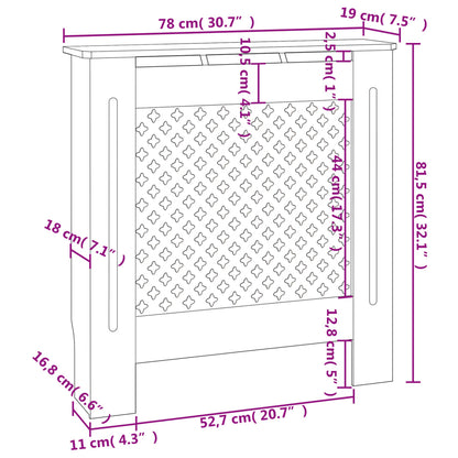 MDF Heizkörperverkleidung Grau 78 cm