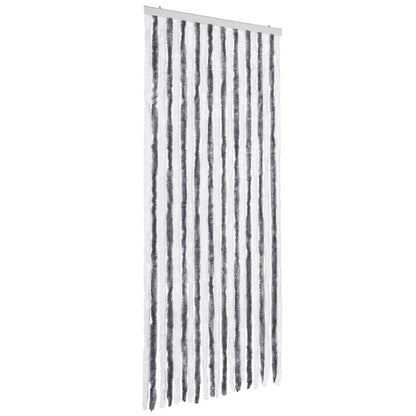 Insektenschutz-Vorhang Grau und Weiß 90x200 cm Chenille