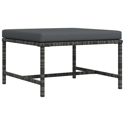 Modular-Fußhocker mit Kissen Grau Poly Rattan