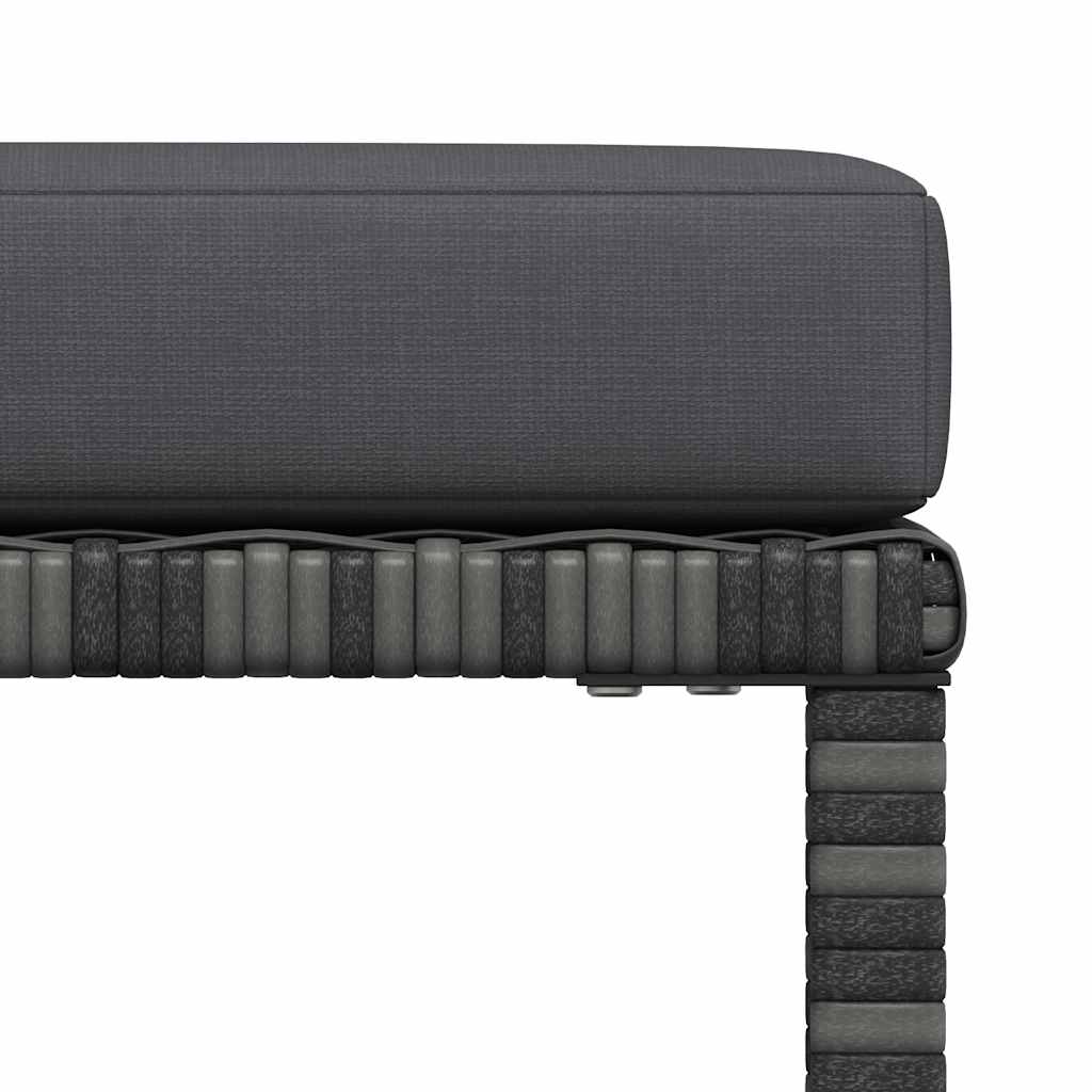 Modular-Fußhocker mit Kissen Grau Poly Rattan