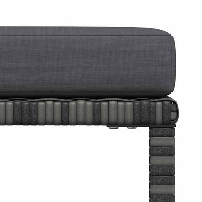 Modular-Fußhocker mit Kissen Grau Poly Rattan