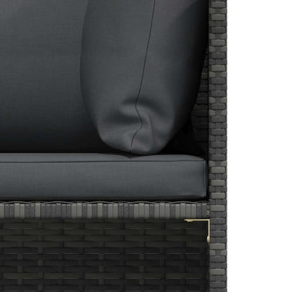 Gartensofa mit Kissen Grau Poly Rattan