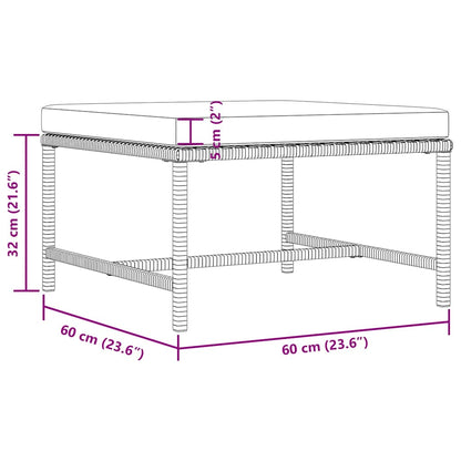 3-tlg. Garten-Sofagarnitur mit Kissen Grau Poly Rattan