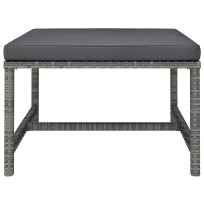 4-tlg. Garten-Lounge-Set mit Kissen Poly Rattan Grau