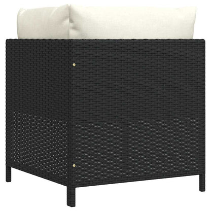 Modular-Ecksofa mit Kissen Schwarz Poly Rattan