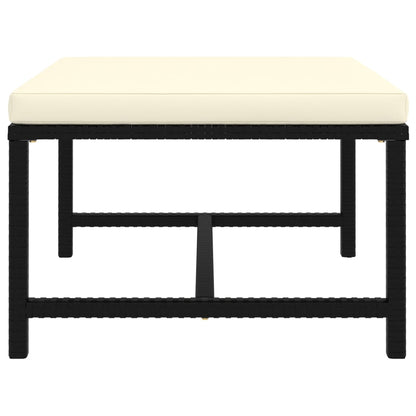 Modular-Fußhocker mit Kissen Schwarz Poly Rattan
