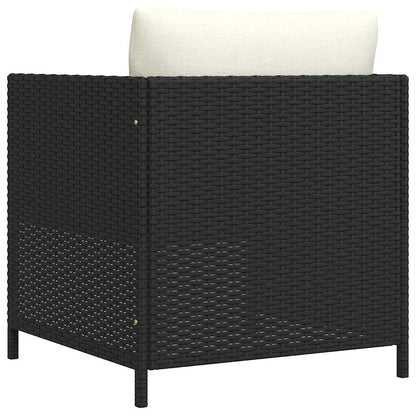 Gartensofa mit Kissen Schwarz Poly Rattan