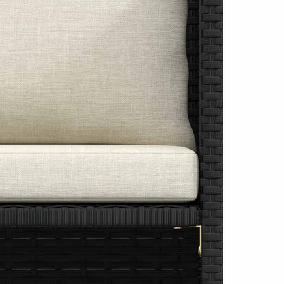 Gartensofa mit Kissen Schwarz Poly Rattan