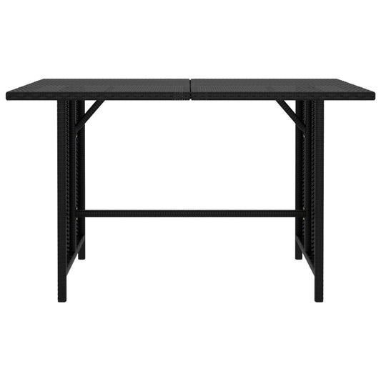Garten-Esstisch Schwarz 110x70x65 cm Poly Rattan