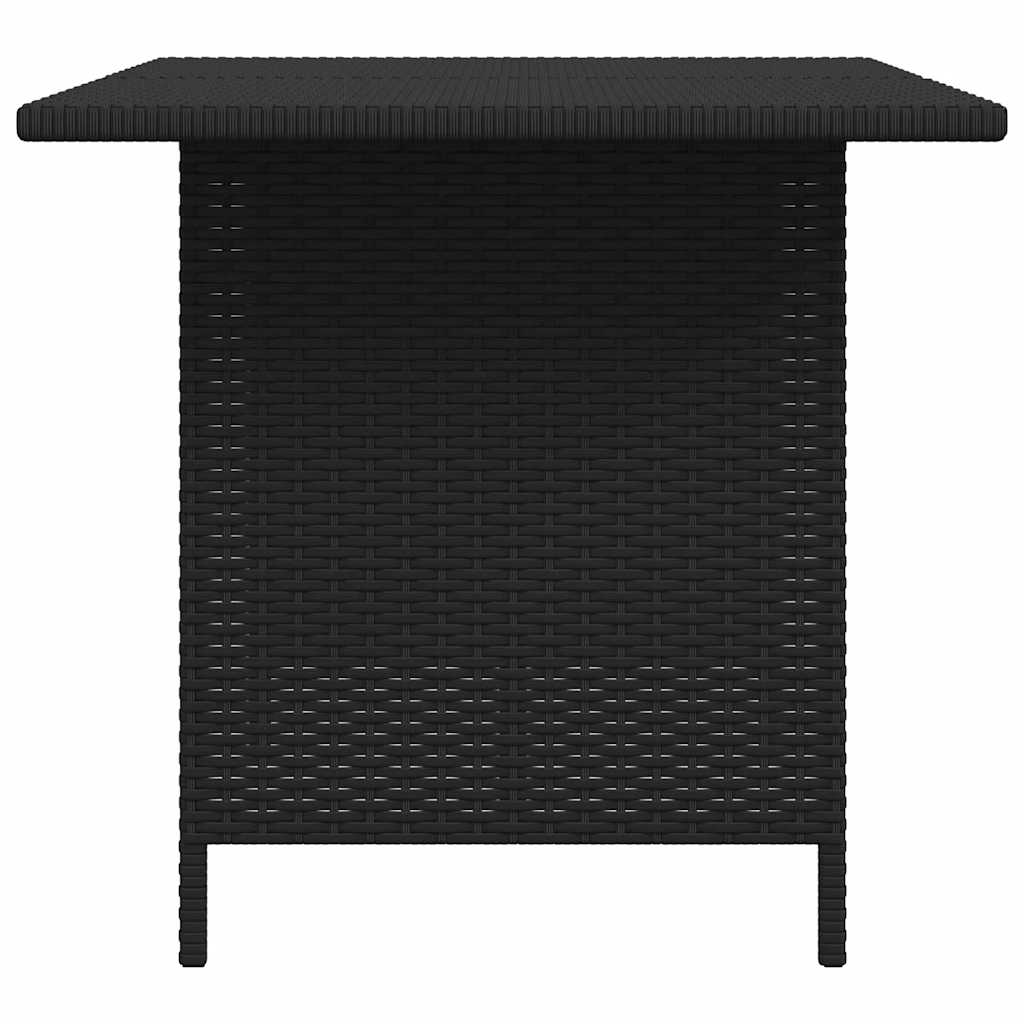 Garten-Esstisch Schwarz 110x70x65 cm Poly Rattan