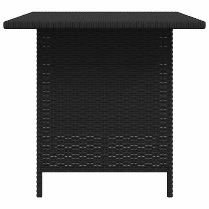 Garten-Esstisch Schwarz 110x70x65 cm Poly Rattan