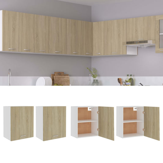 Overskabe 2 stk Sonoma eg 50x31x60 cm træmateriale