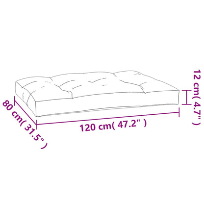 Palettenkissen Anthrazit 120x80x12 cm Stoff