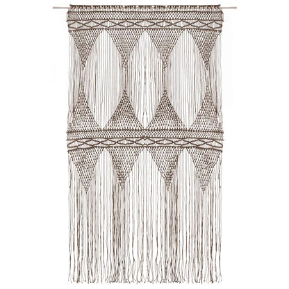 Makramee Vorhang Taupe 140x240 cm Baumwolle