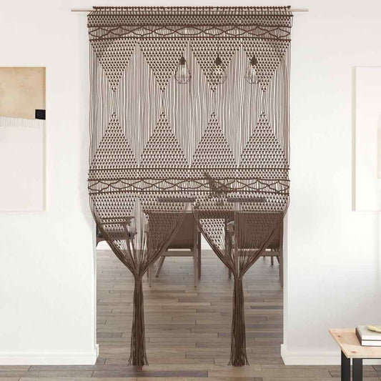 Makramee Vorhang Taupe 140x240 cm Baumwolle