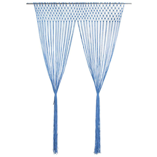 Makramee Vorhang Blau 140x240 cm Baumwolle