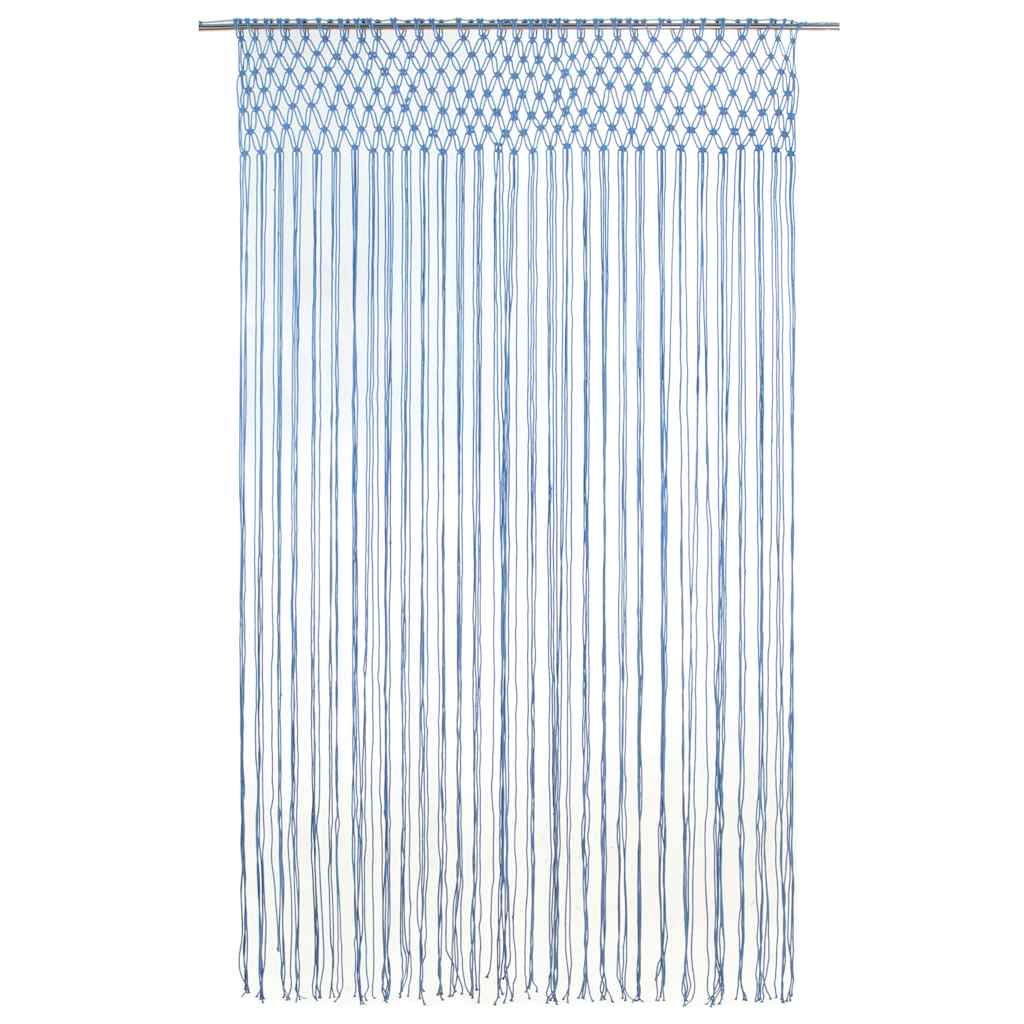 Makramee Vorhang Blau 140x240 cm Baumwolle