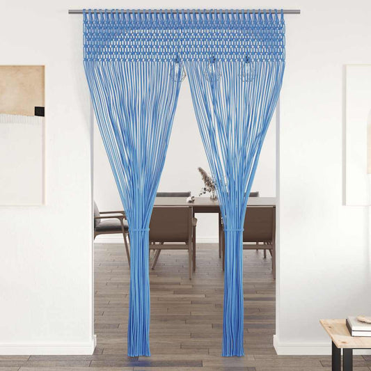 Makramee Vorhang Blau 140x240 cm Baumwolle