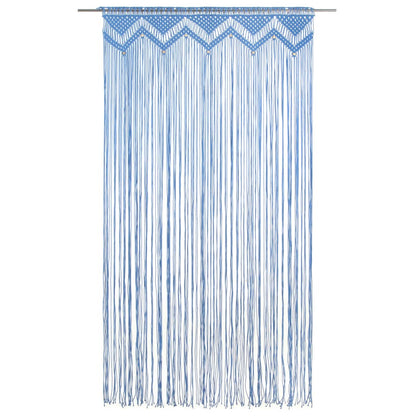 Makramee Vorhang Blau 140x240 cm Baumwolle