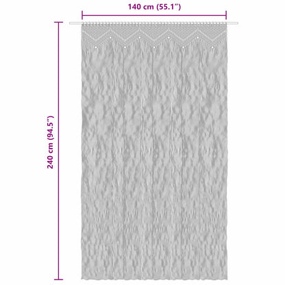 Makramee Vorhang Blau 140x240 cm Baumwolle