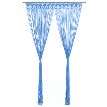 Makramee Vorhang Blau 140x240 cm Baumwolle