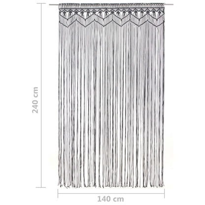 Makramee Vorhang Anthrazit 140x240 cm Baumwolle