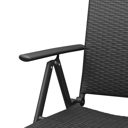 Gartenstühle 4 Stk. Poly Rattan Schwarz
